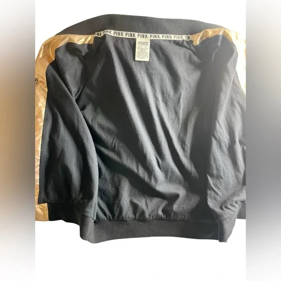 Victoria's Secret PINK Rose Gold Bomber Jacket Size Small - Picture 5 of 7